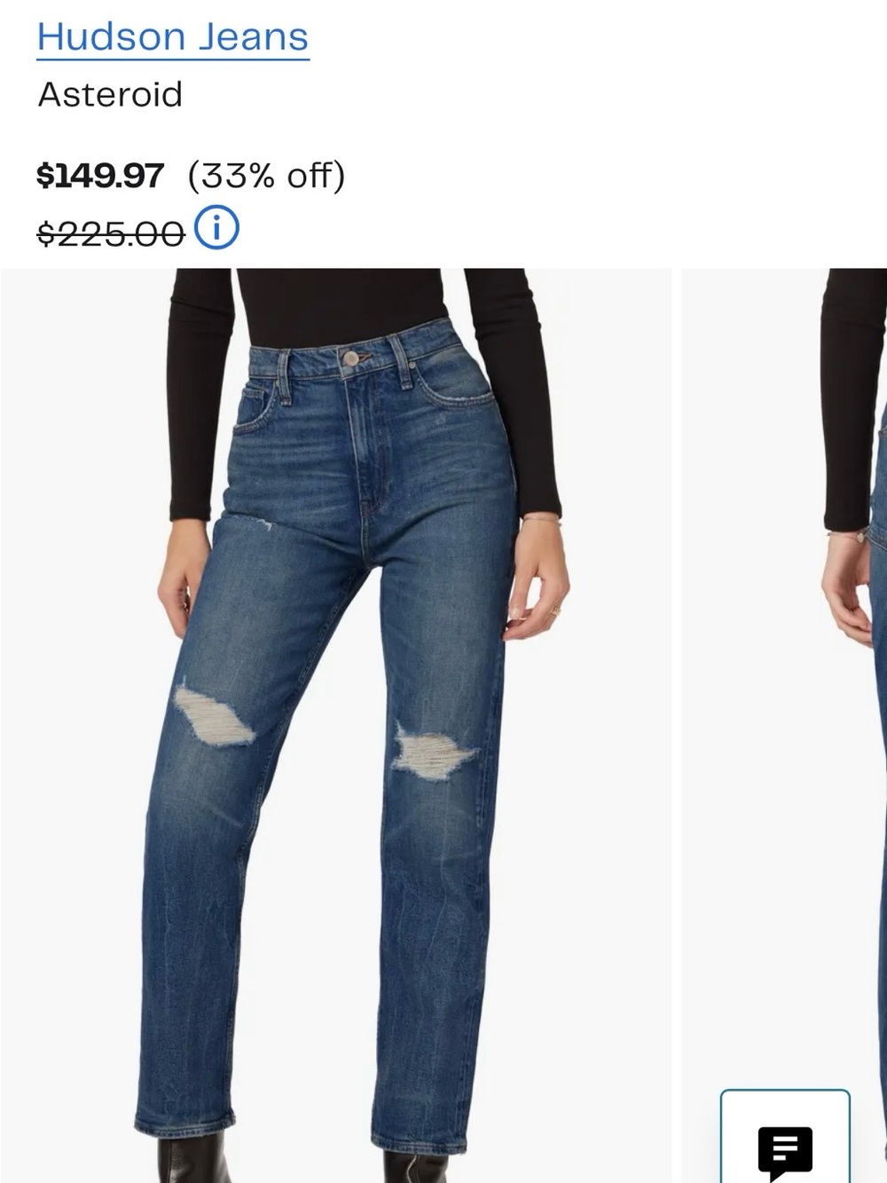 Hudson Jeans High Rise Straight-Leg Jeans - Blue